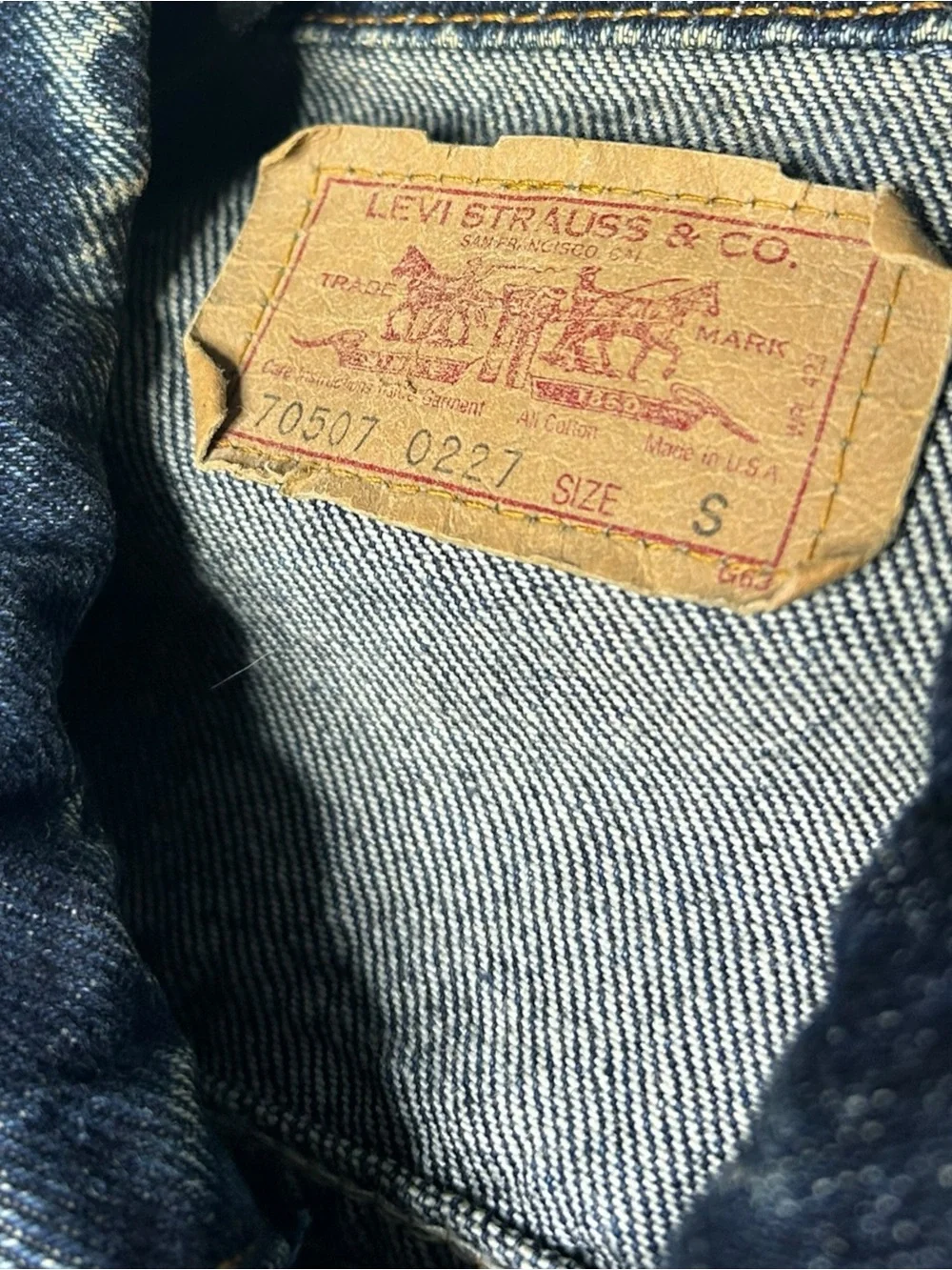 Vintage Levi's Type III 70507 Acid Wash Denim Trucker Jacket USA Small - Picture 10 of 15